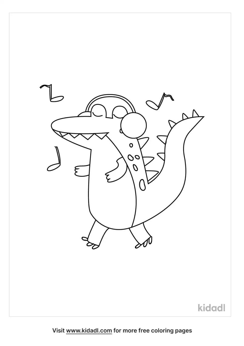 Crocodile Music Coloring Page