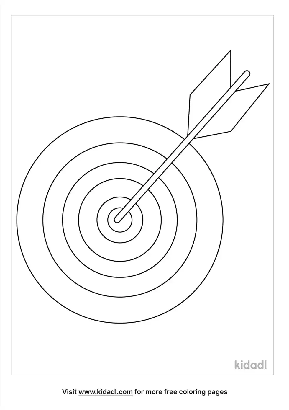 Bullseye With Dart Coloring Page