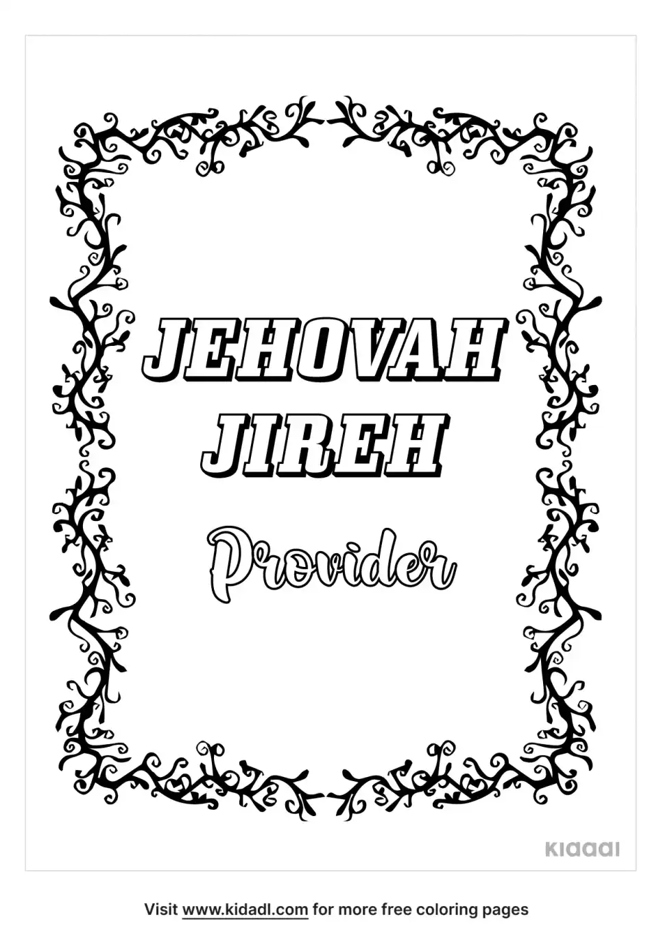 Names Of God Coloring Page