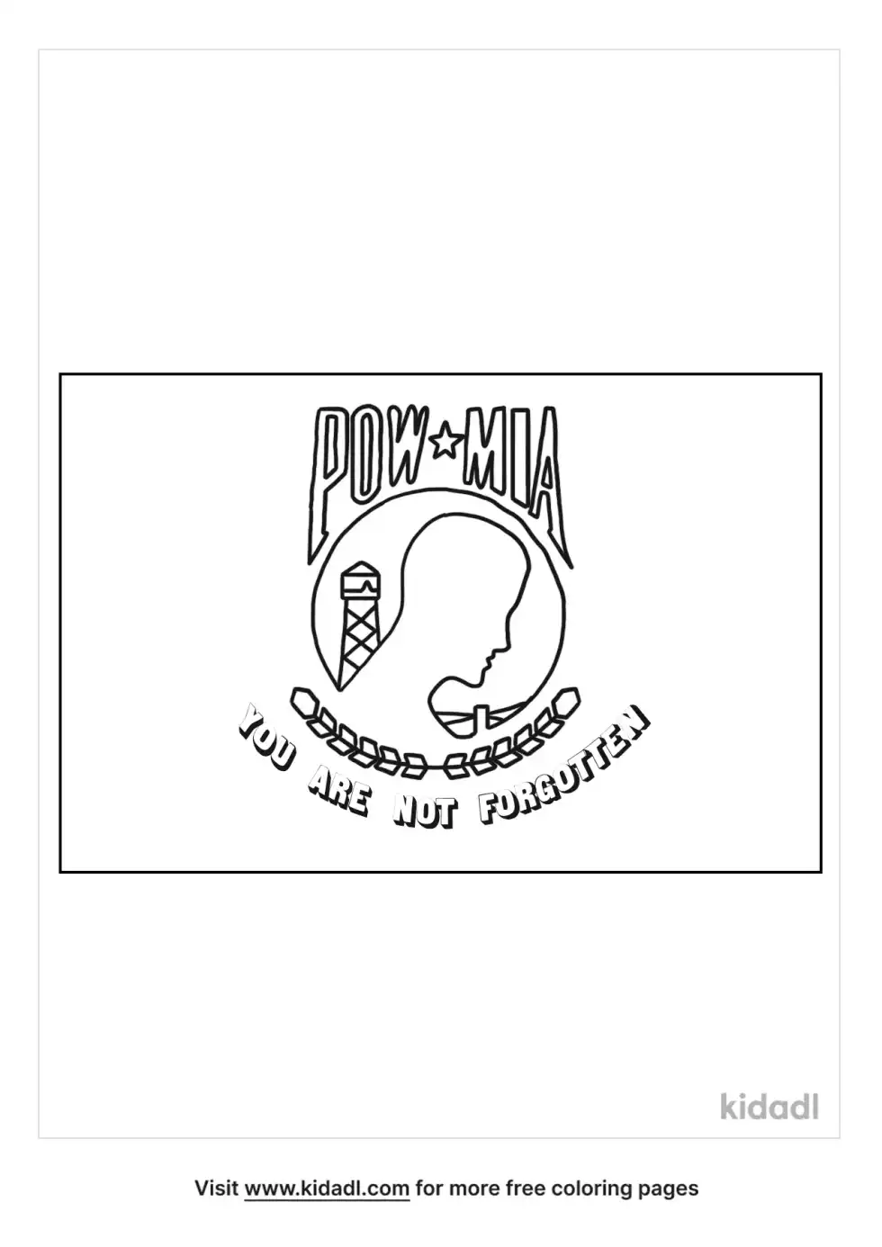 Pow-Mia Flag Coloring Page