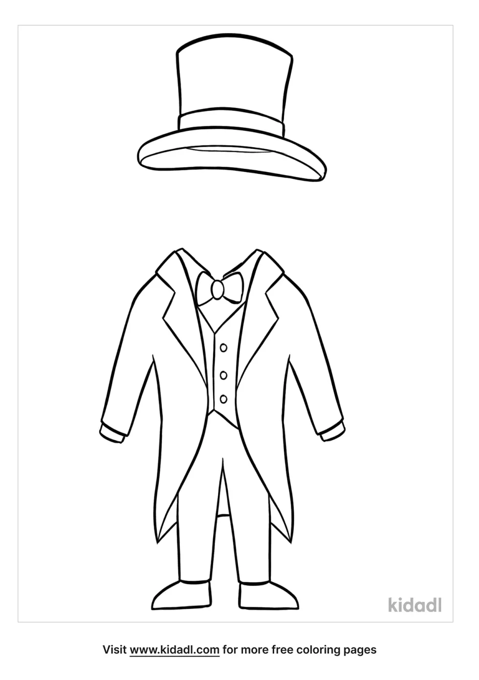 Abraham Lincoln Suit Coloring Page