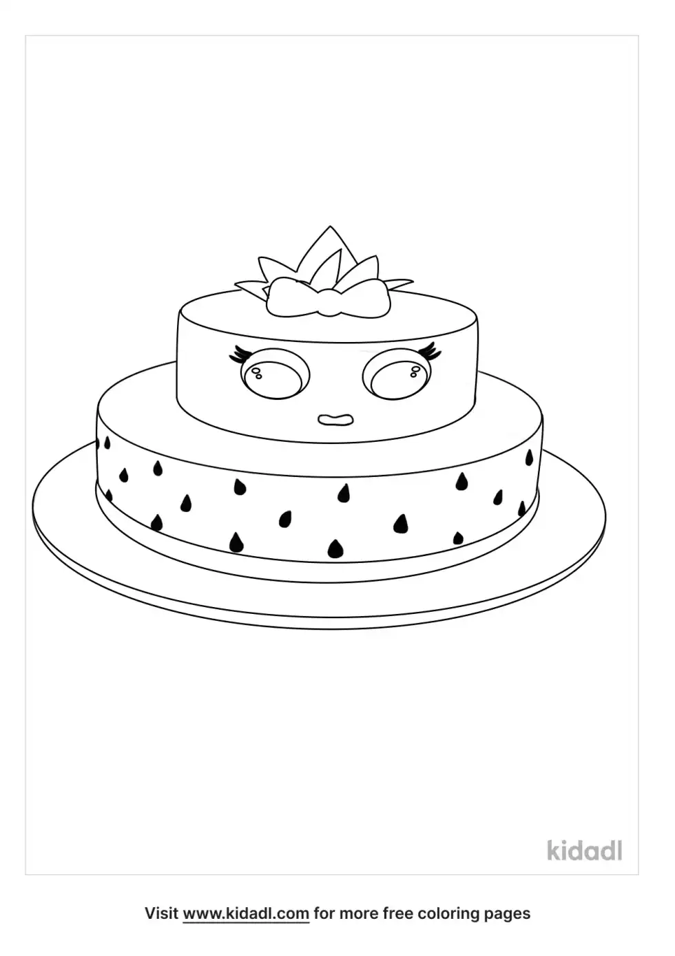 Tropical Cake Coloring Page