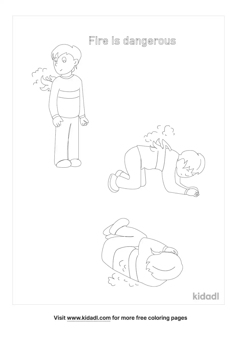 Fire Is Dangerous Coloring Page