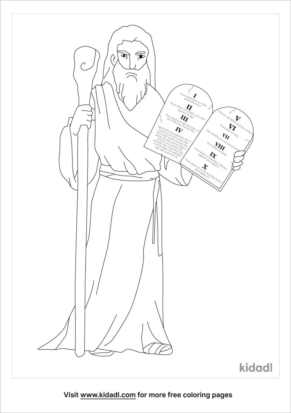 Moses Shares The Ten Commandments Coloring Page