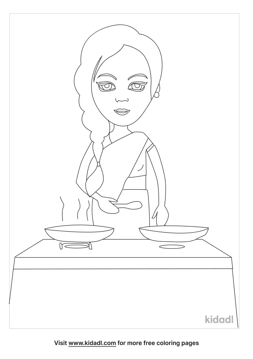 Indian Cooking Coloring Page