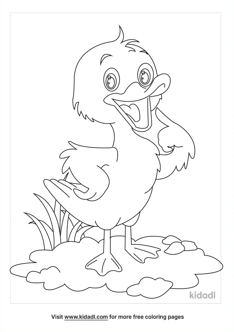 Cartoon Duckling Coloring Page