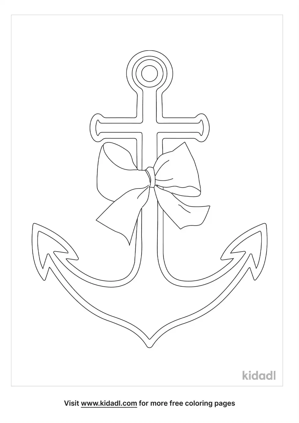 Anchor With Bow Coloring Page