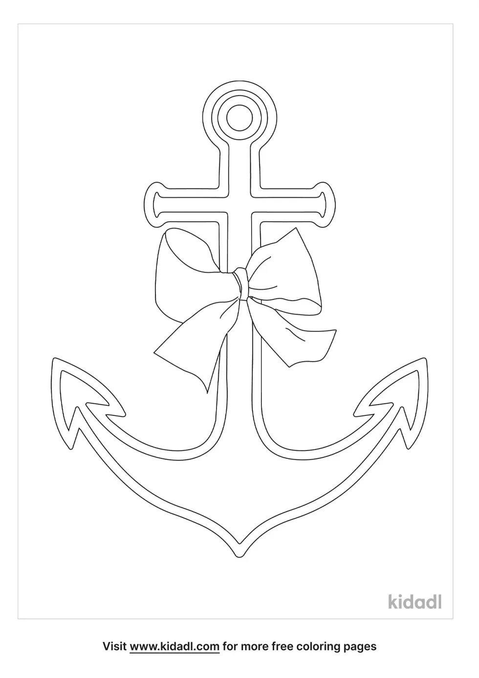 Anchor With Bow Coloring Page