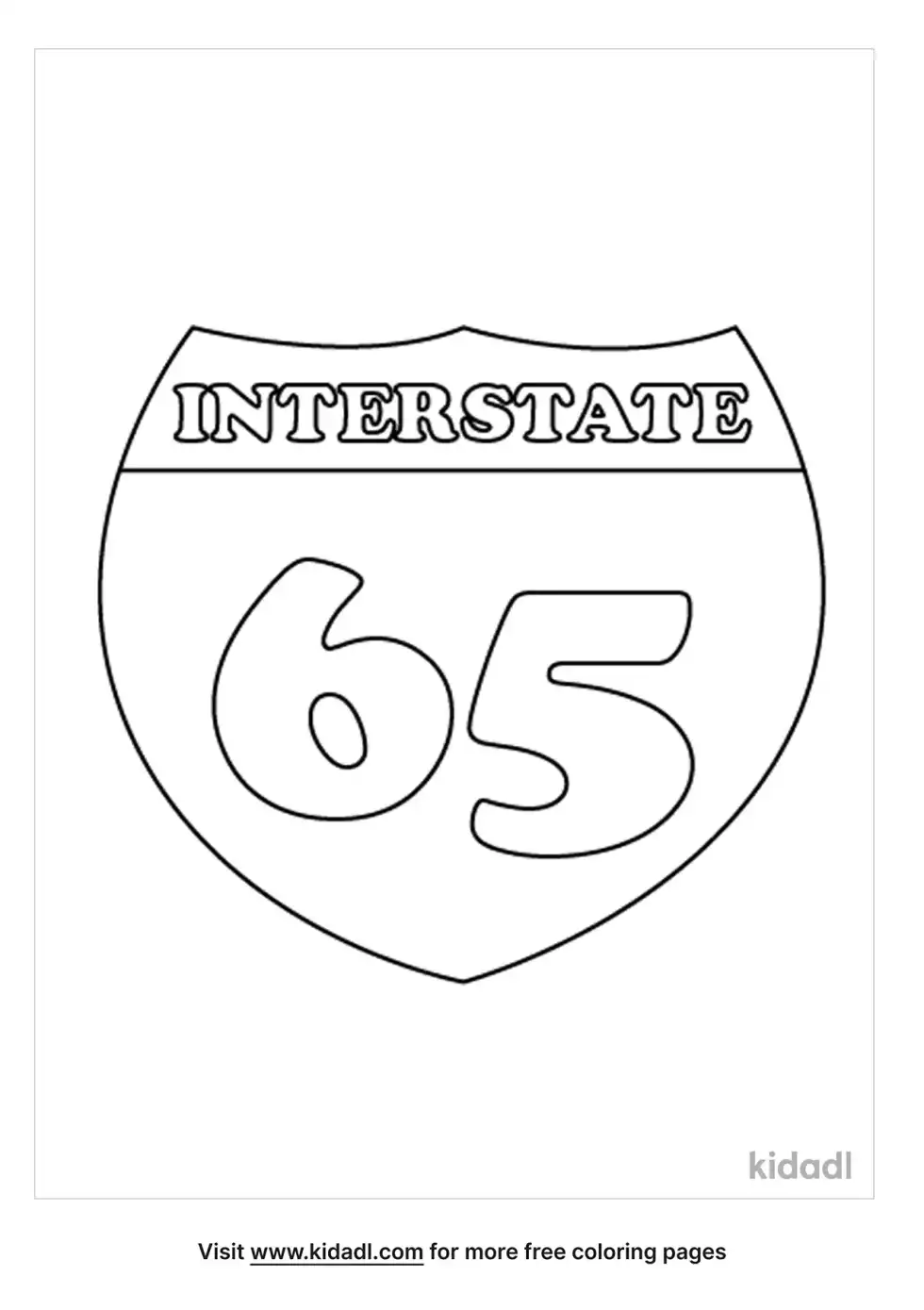 The Interstate 65 Coloring Page