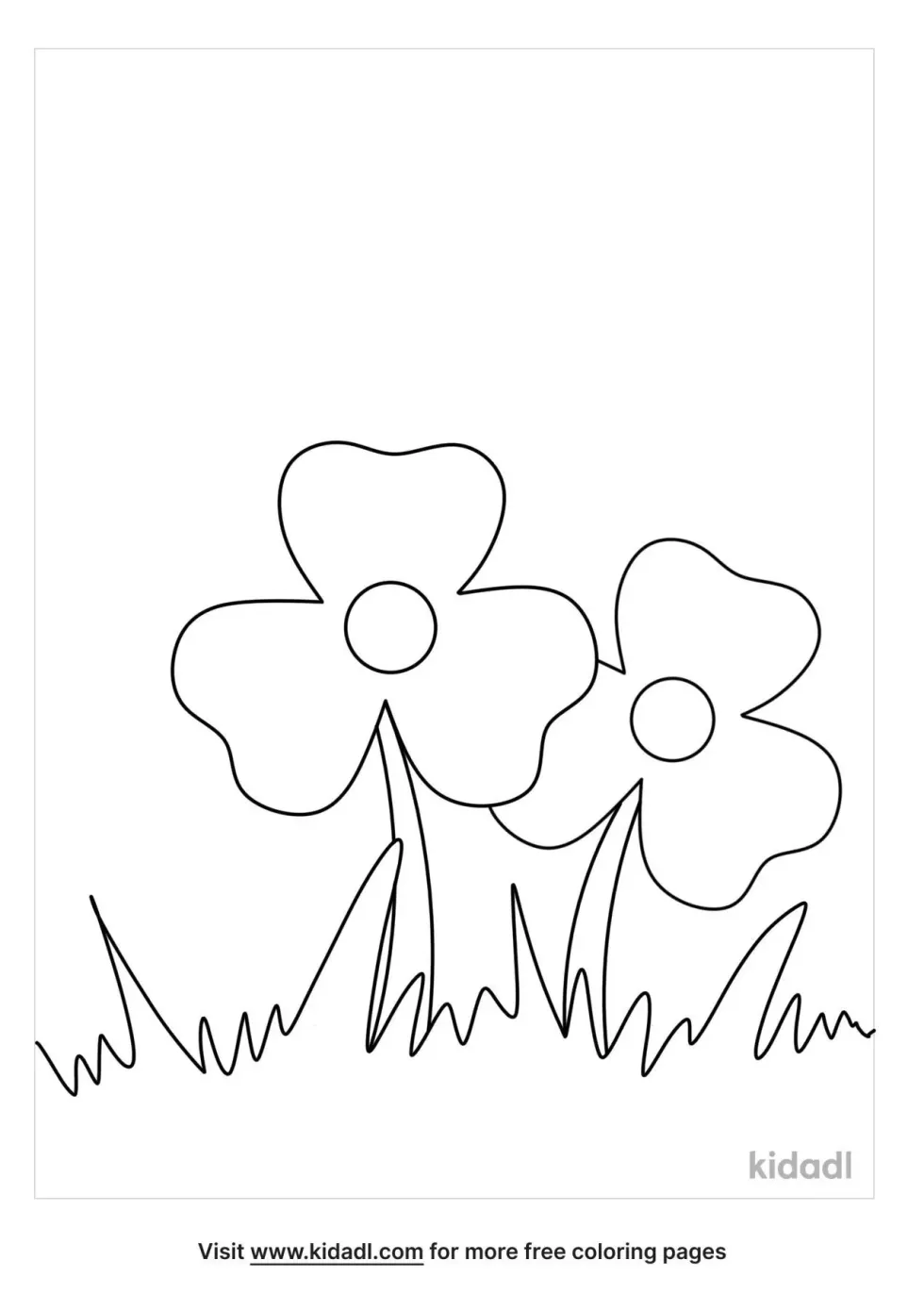 Three Petal Flower Coloring Page