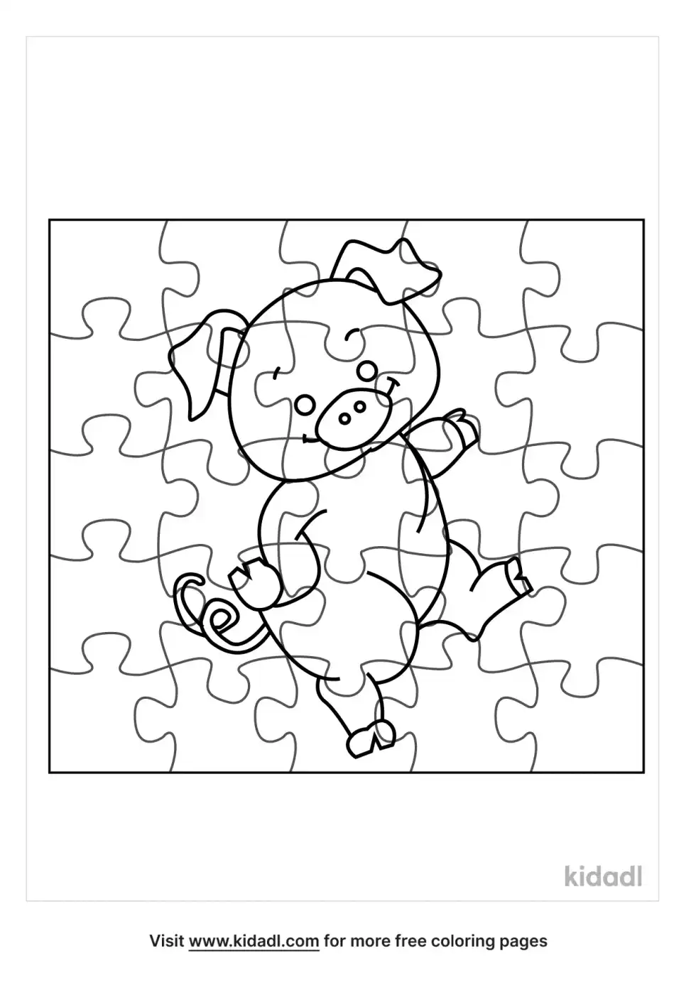 Jigsaw Pig Coloring Page