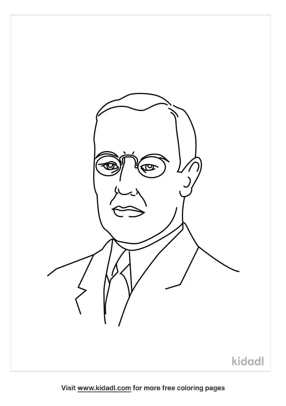 Woodrow Wilson In The Army Coloring Page