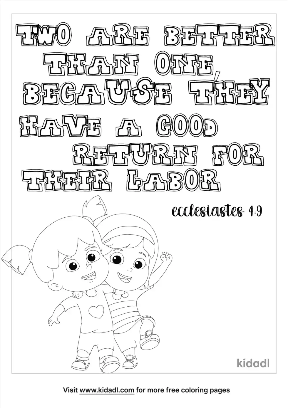 Ecclesiastes 4:9 Coloring Page