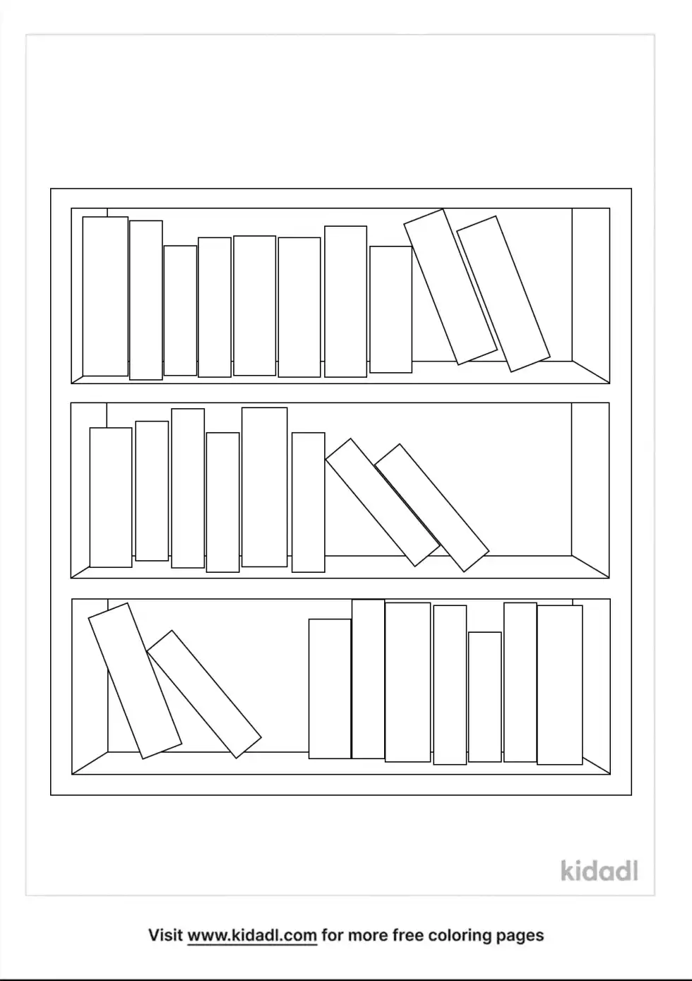 Library Shelves Coloring Page