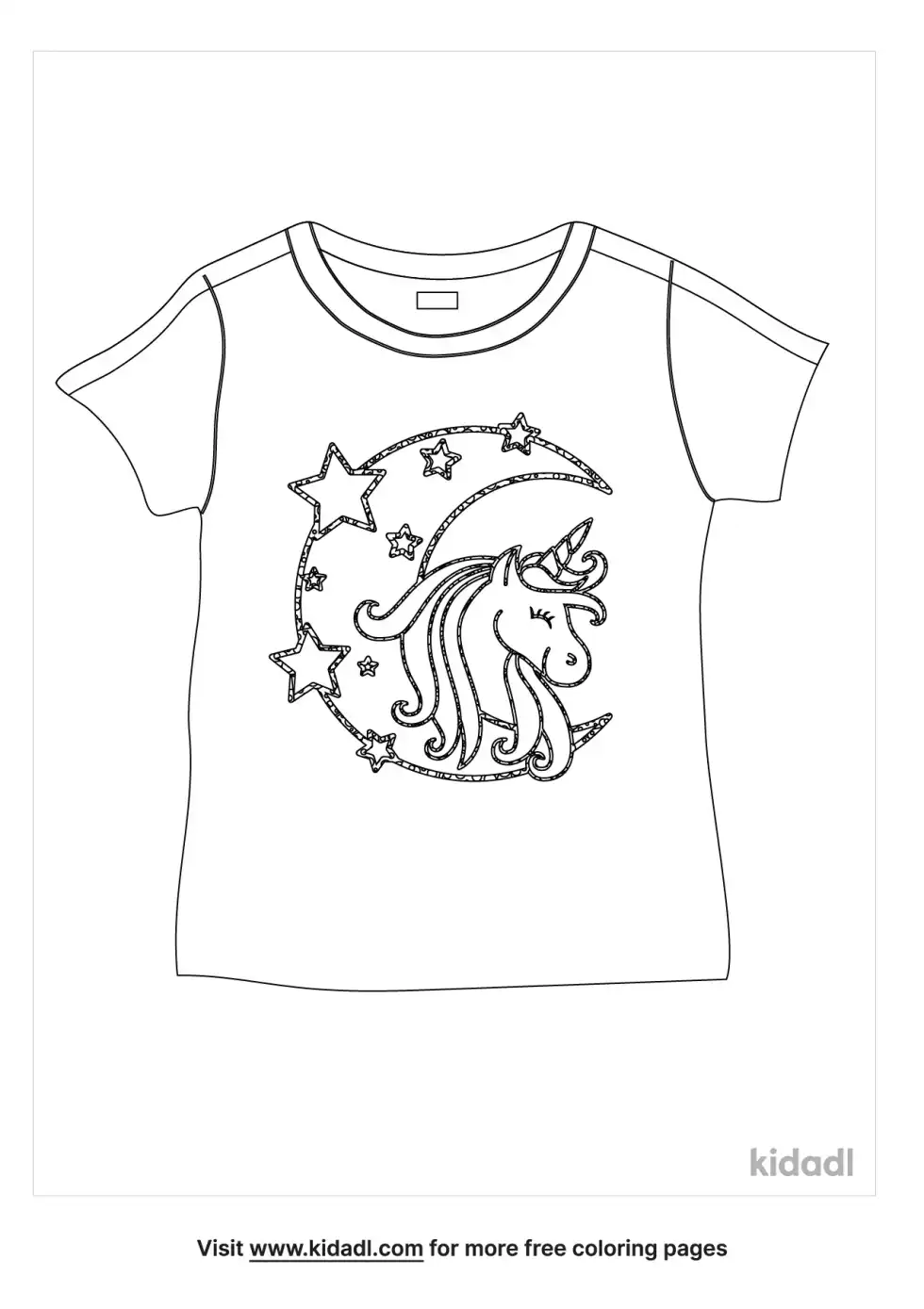 Unicorn Shirt Coloring Page