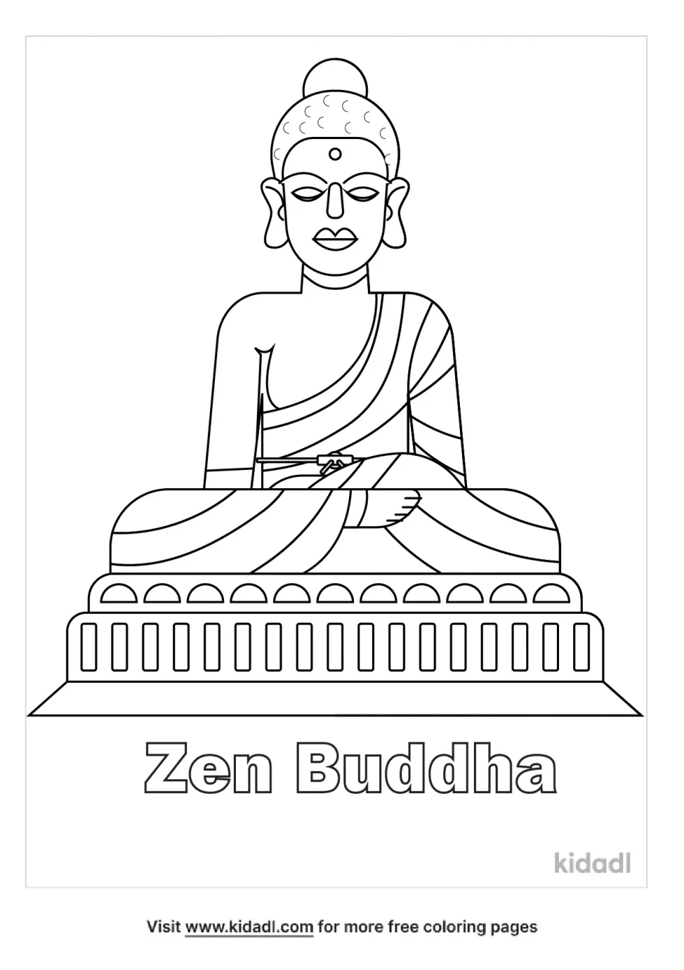 Zen Buddha Coloring Page