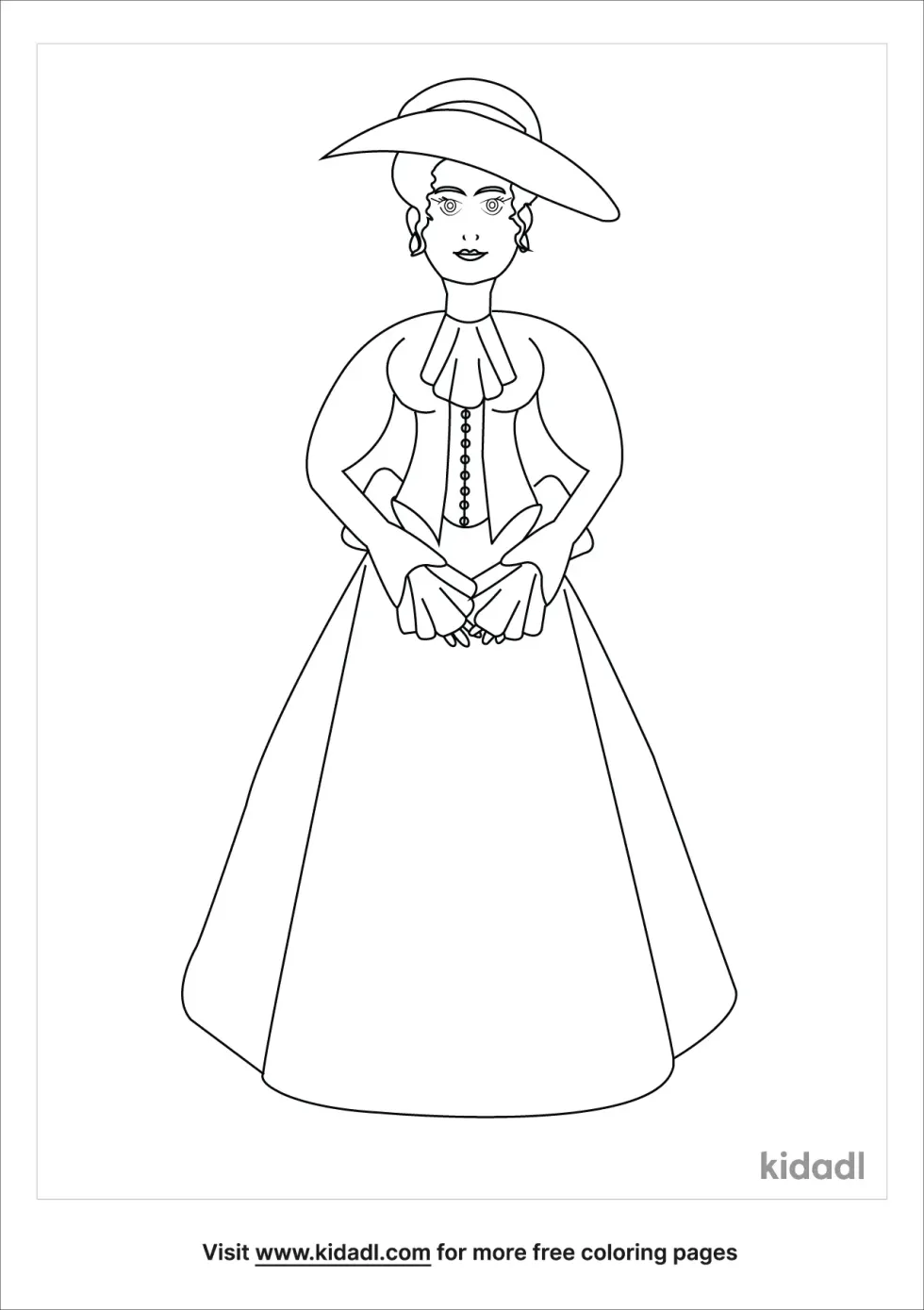 Edwardian Lady Coloring Page