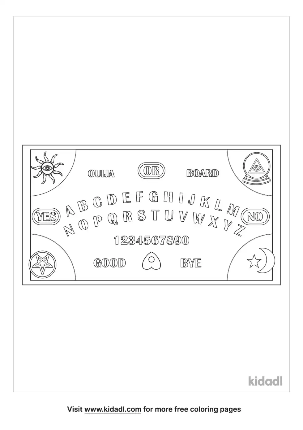 Ouija Board Coloring Page
