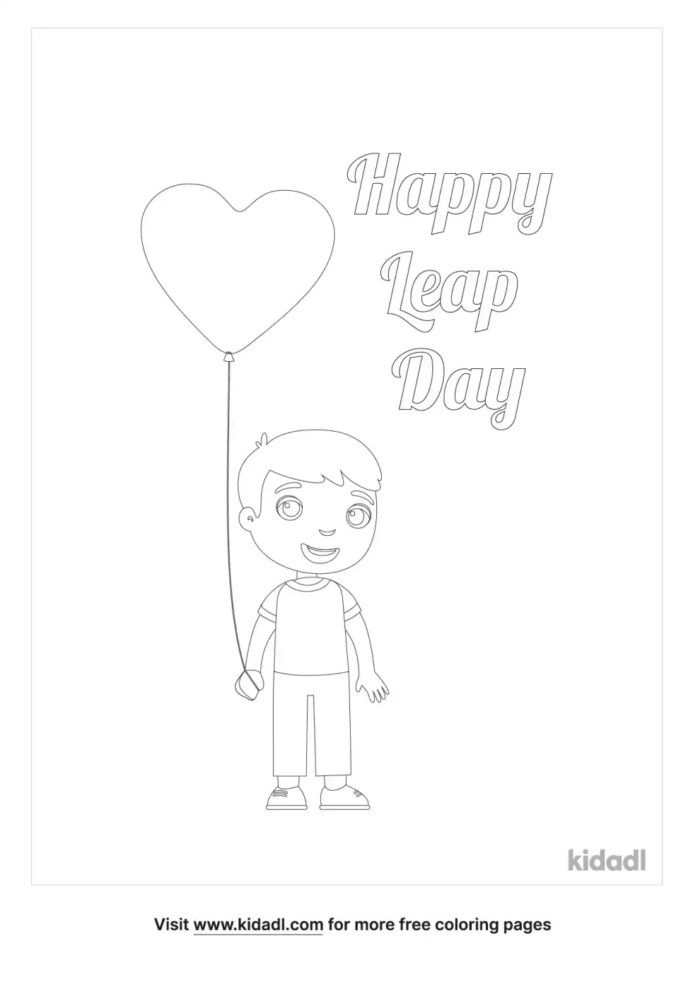 Happy Leap Day Coloring Page