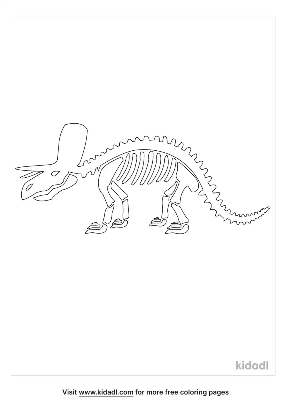 Triceratops Skeleton Coloring Page