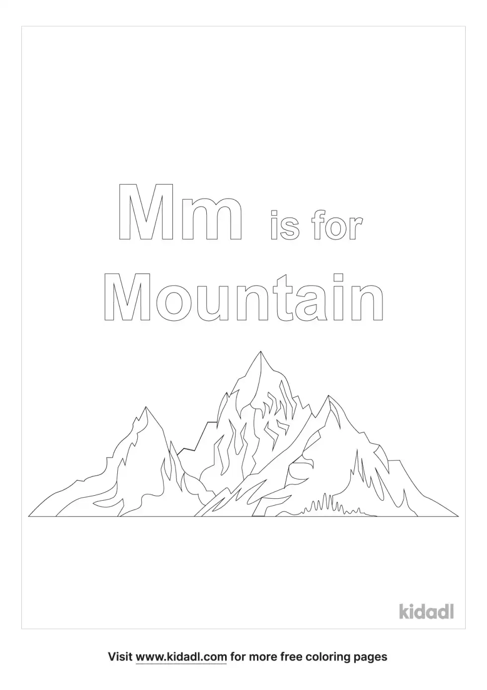 Mm For Mountain Coloring Page