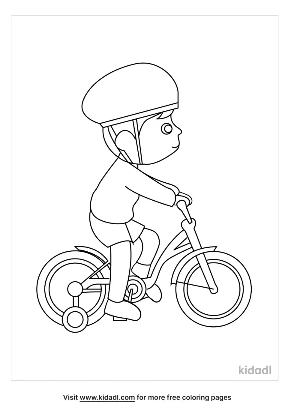Child Riding A Bike Coloring Page