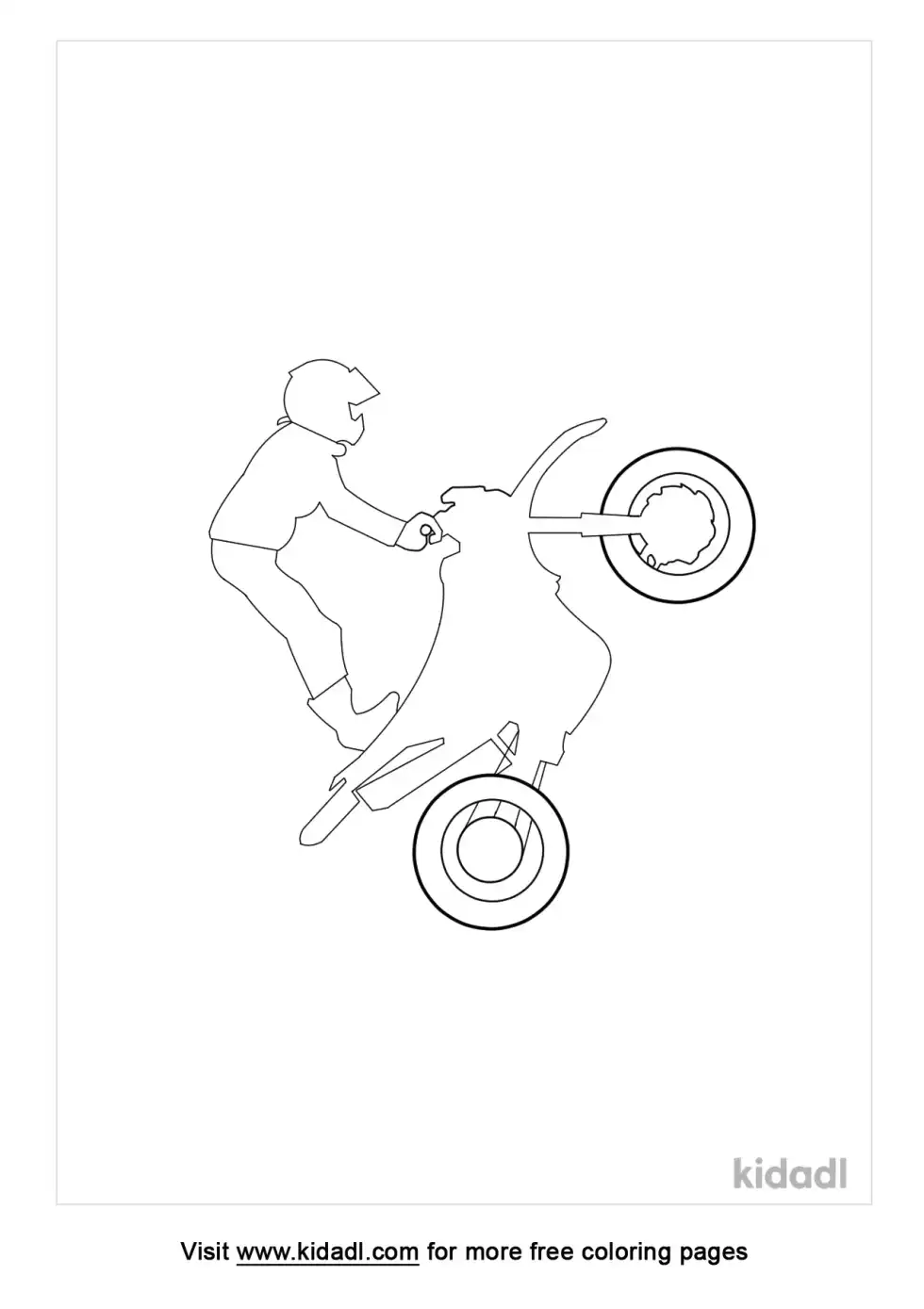 Motorcycle Trick Coloring Page