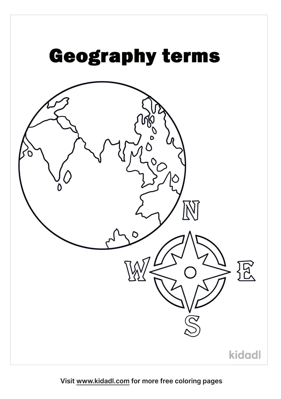 Geography Terms Coloring Page