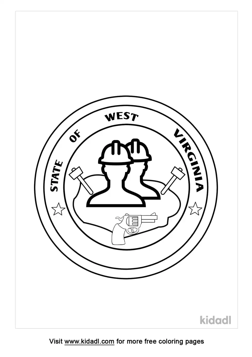 West Virginia State Seal Coloring Page