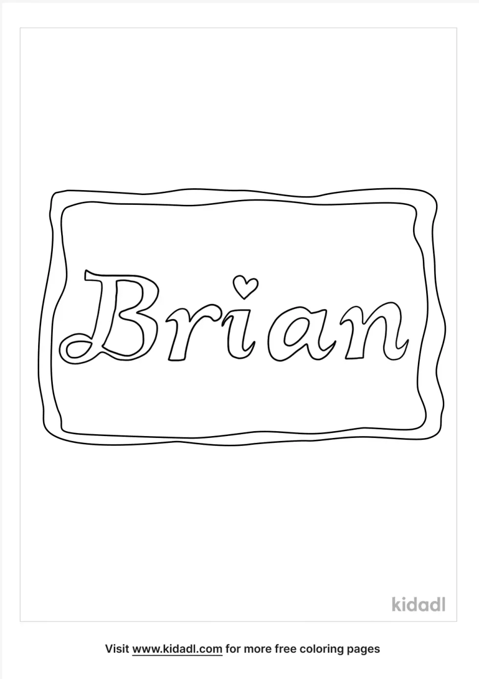 Brian Name Coloring Page