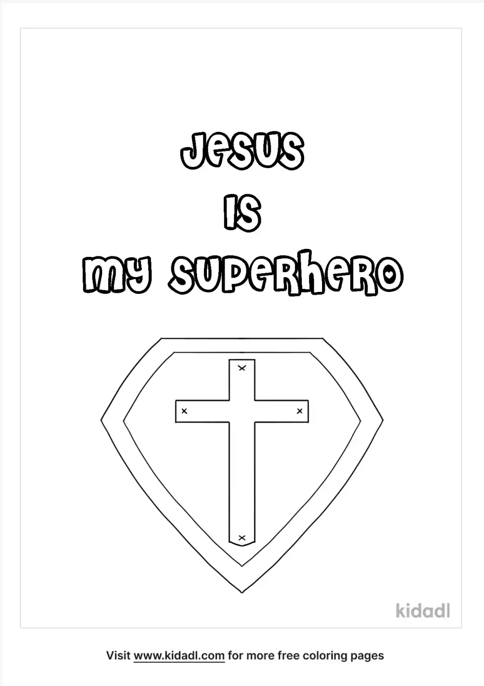 Jesus Is My Superhero Coloring Page