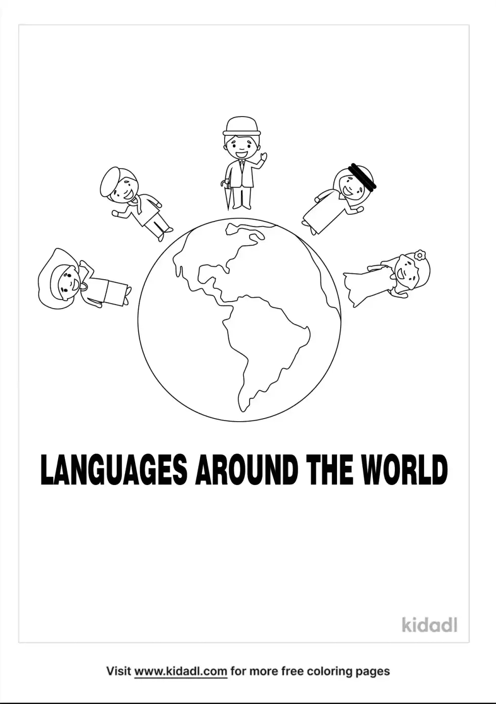 Languages Around The World Coloring Page