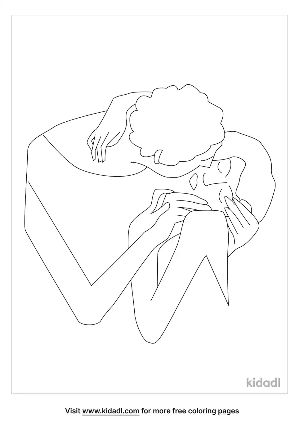 The Kiss Klimt Coloring Page