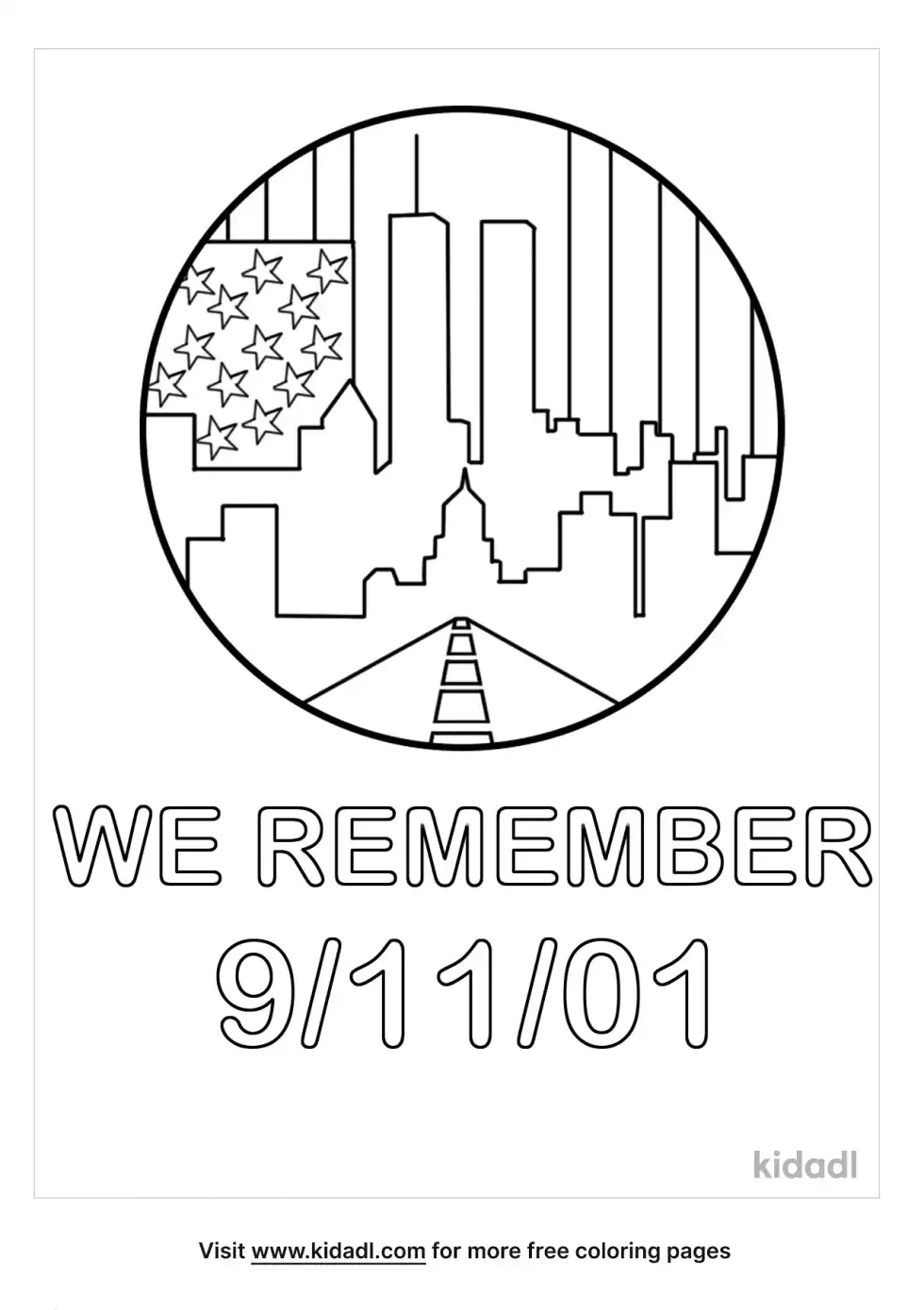 9/11 Never Forget Coloring Page
