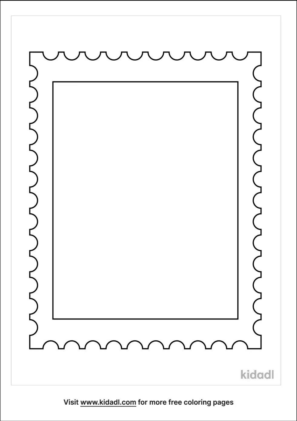 Blank Postage Stamp Coloring Page