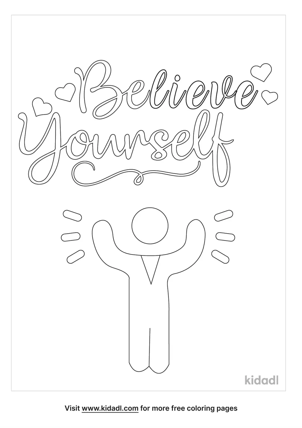 Believe Yourself Coloring Page