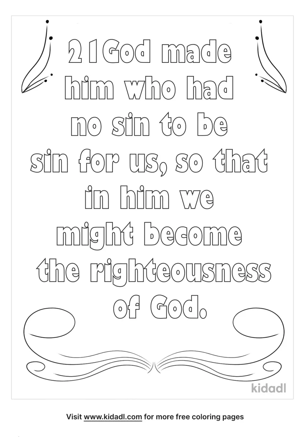2 Corinthians 5:21 Coloring Page