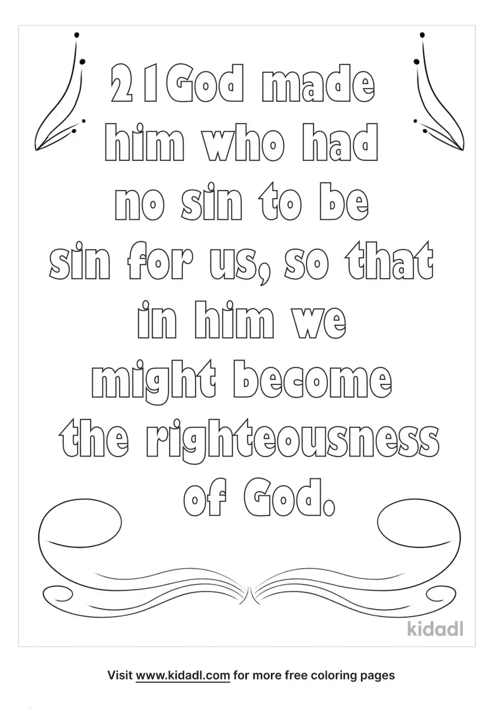 2 Corinthians 5:21 Coloring Page