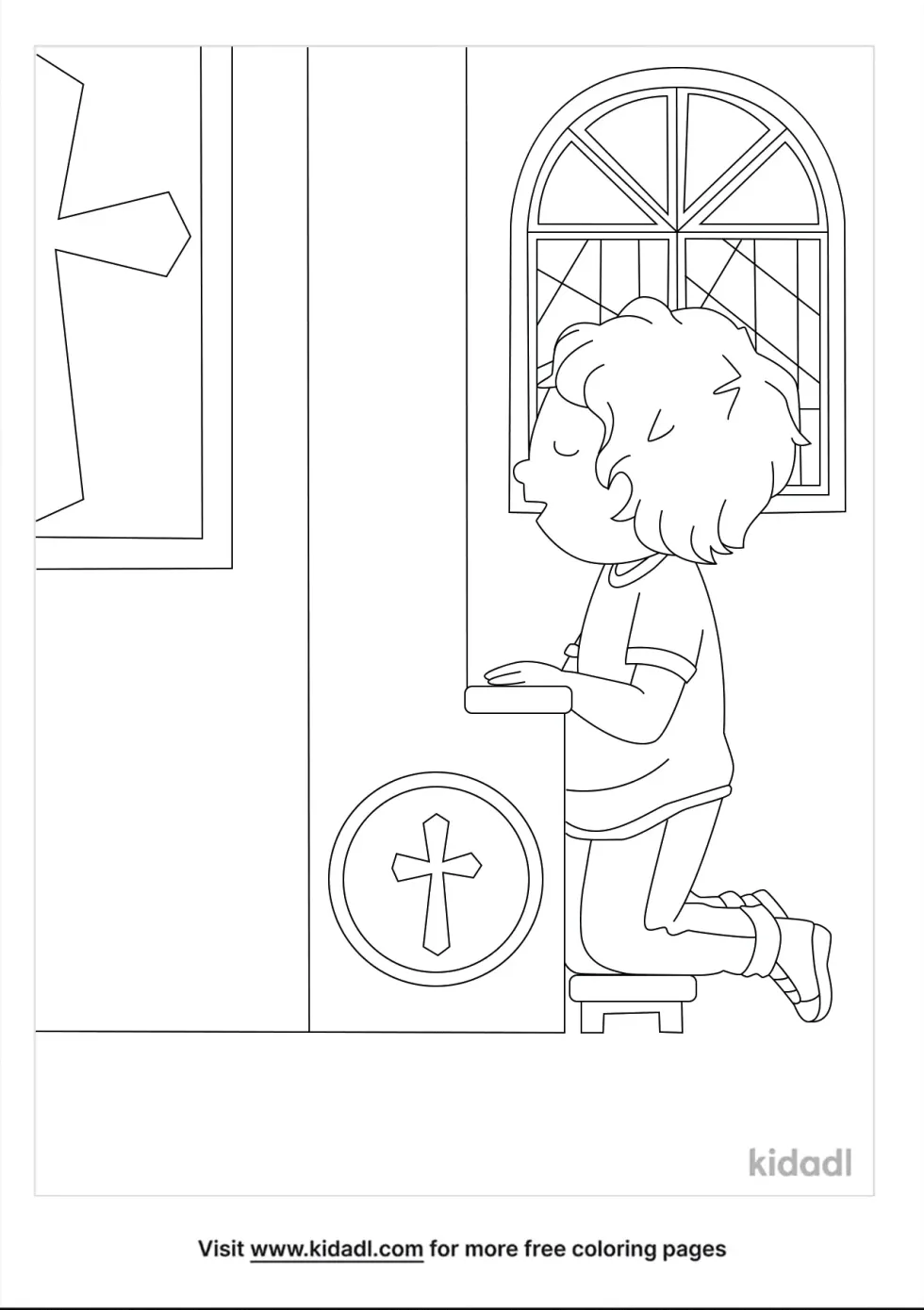 Little Boy In Church Coloring Page
