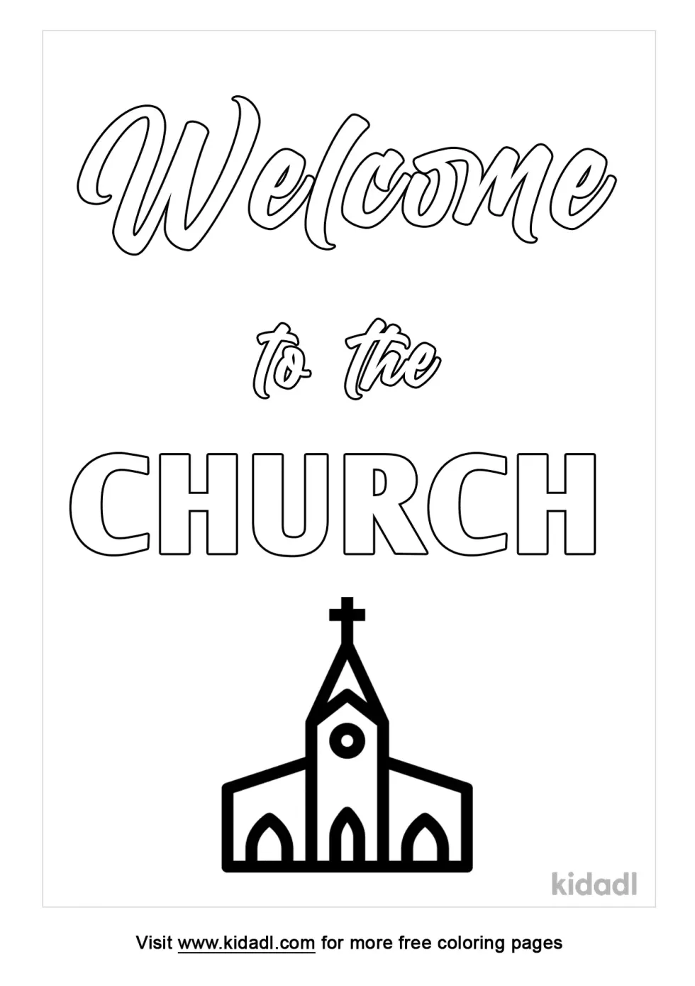 Welcome To Church Coloring Page