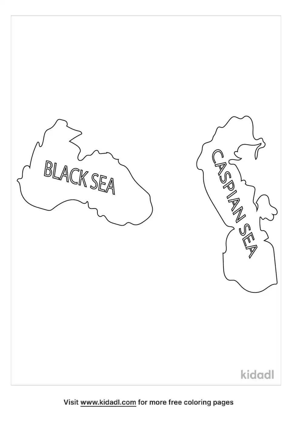 Black Sea And Caspian Sea Coloring Page