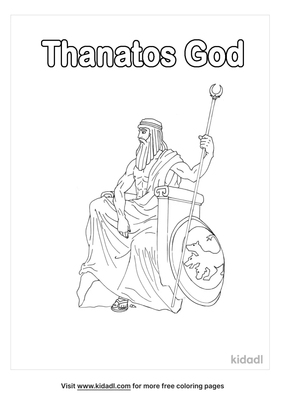 Thanatos God Coloring Page