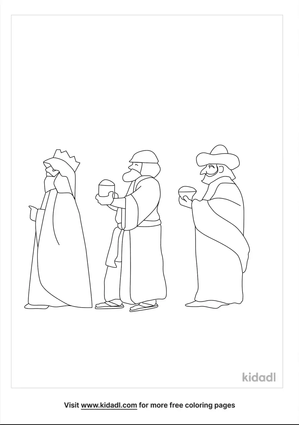 Line Of Biblical People Marching Coloring Page