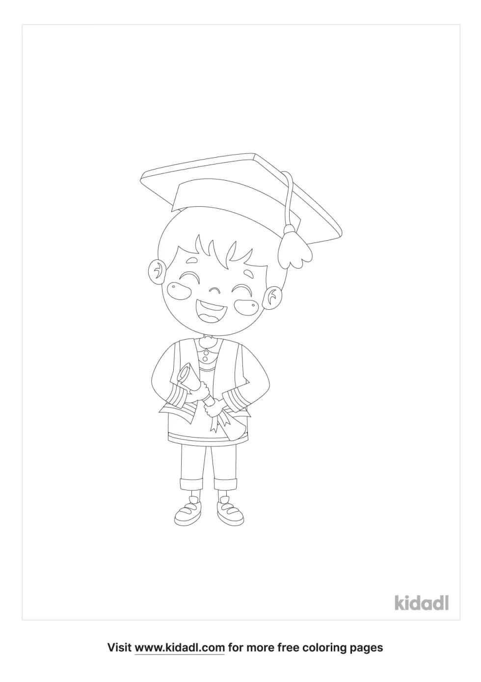 Graduation Child With Parchment Coloring Page