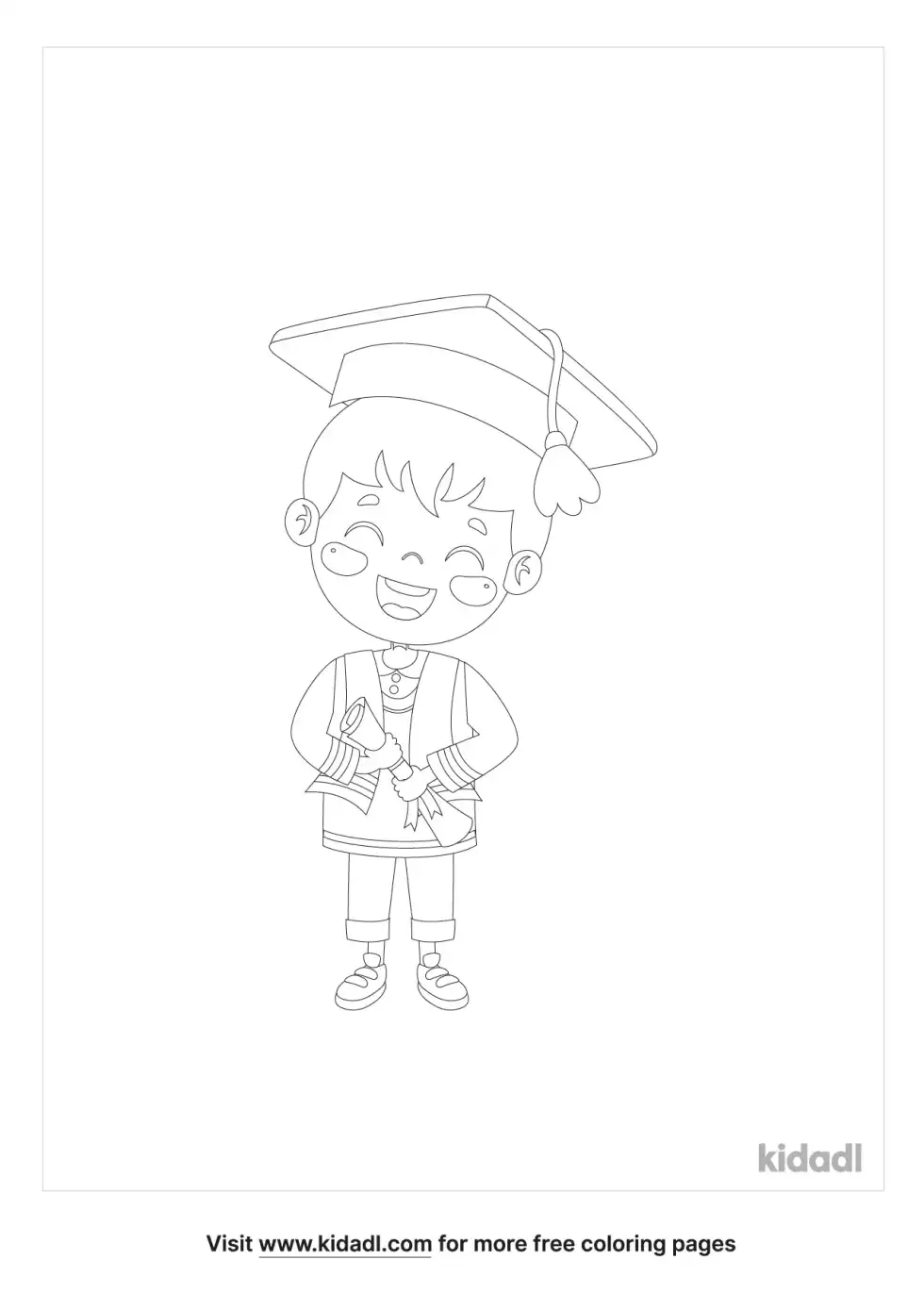 Graduation Child With Parchment Coloring Page