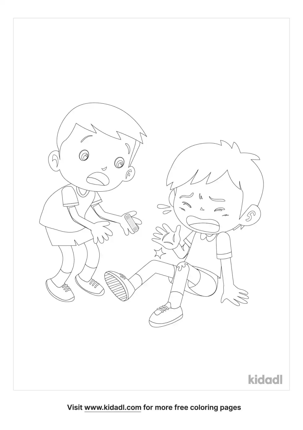 Bandaid On A Scraped Knee Coloring Page