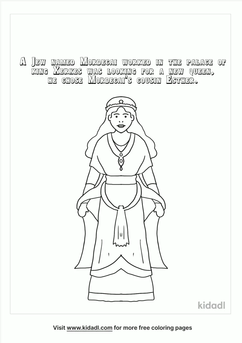 Mordecai Cousin Of Esther Coloring Page