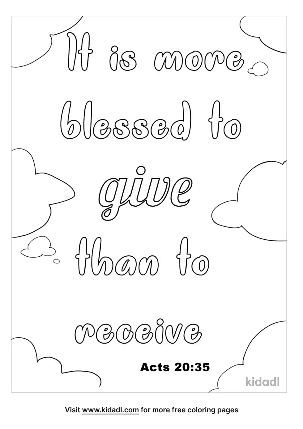 Acts 20:35 Coloring Page