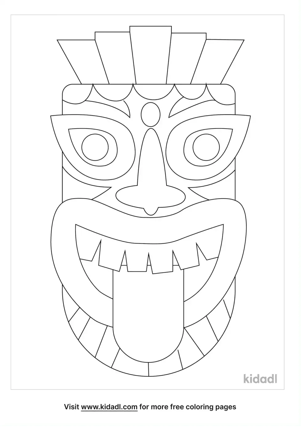 Happy Tiki Mask Coloring Page