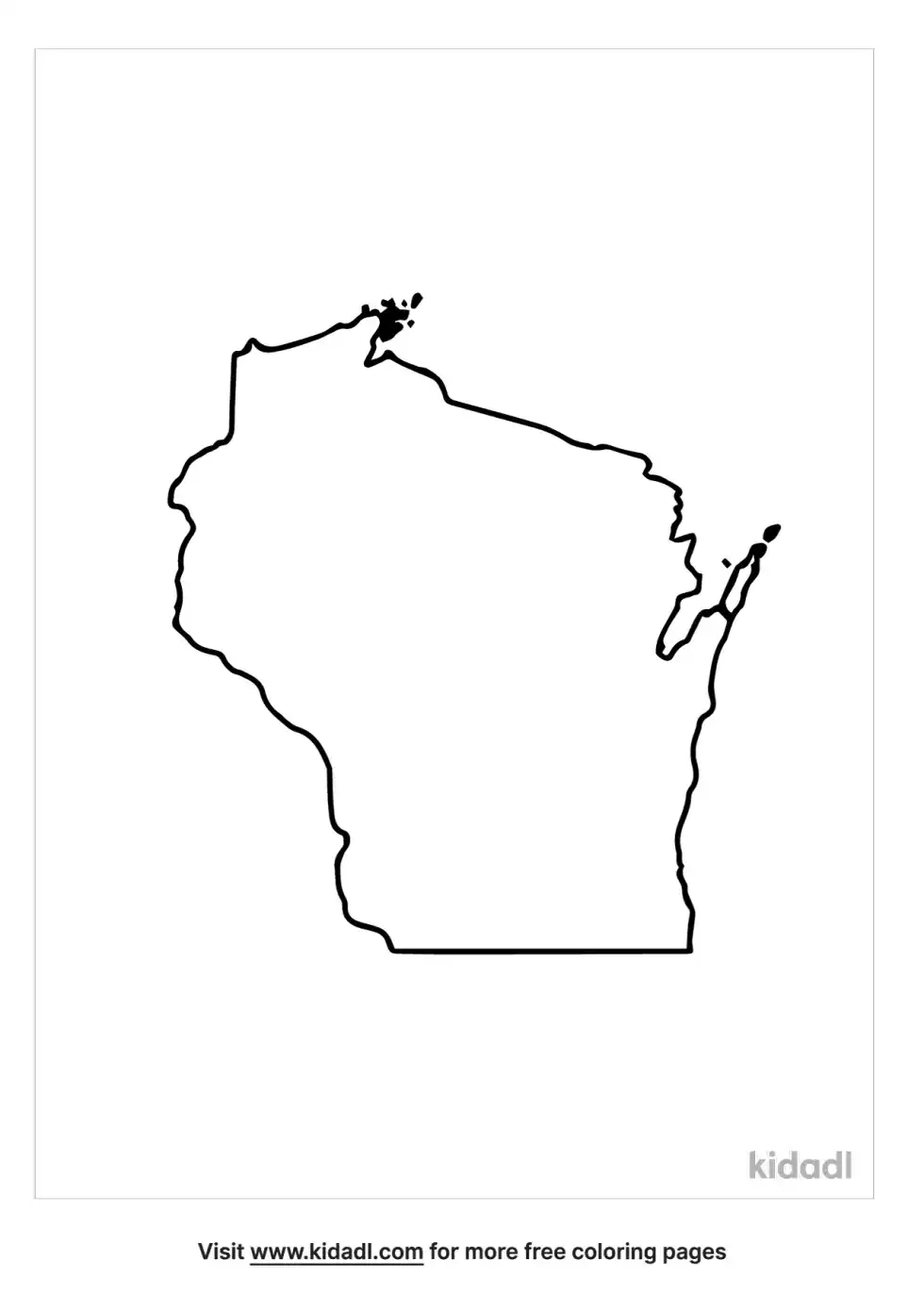 Wiconsin Outline Coloring Page